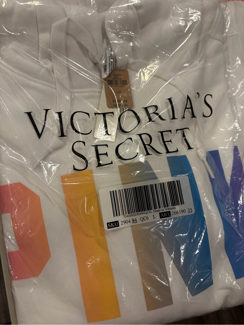 Victoria's Secret Bright Pink Zip-Up Hoodie & Assorted Crew Sweatshirts A1.5 - Picture 2 of 8